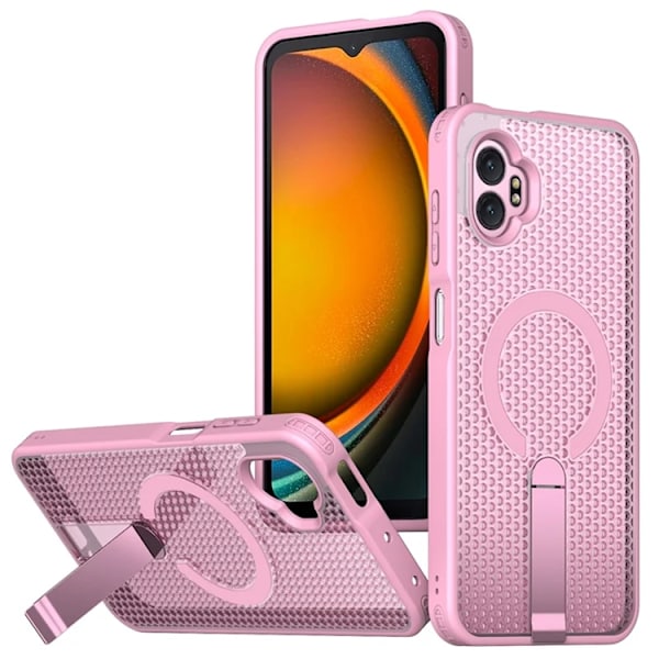 Mobilskal till Galaxy XCover 7 Pro Magsafe Grid Texture Rosa