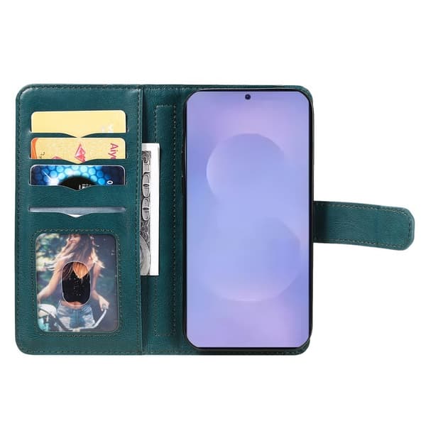 Samsung Galaxy S26 / S26 Pro Plånboksfodral Konstläder Ställ - Grön