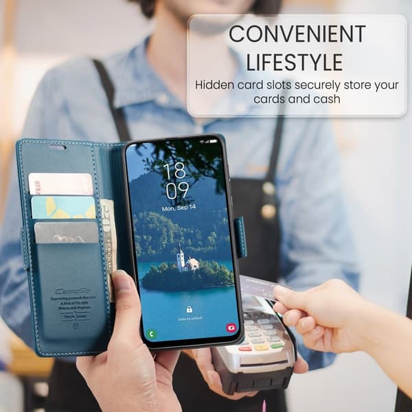 CASEME Plånboksfodral Konstläder för Samsung Galaxy A56 5G - Blå