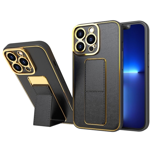 iPhone 12 -kuori Kickstand - Musta Black