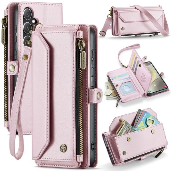 CASEME Plånboksfodral Konstläder för Samsung Galaxy S25+ - Rosa