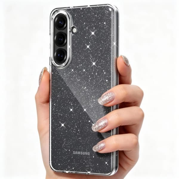 Tech-Protect Mobilskal För Galaxy S26 Flexair - Glitter Transparent