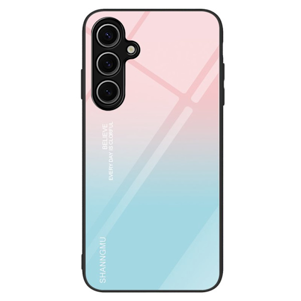 Mobilskal för Samsung Galaxy S26 Plus Härdat glas + PC + TPU - Gradient Rosa Blå