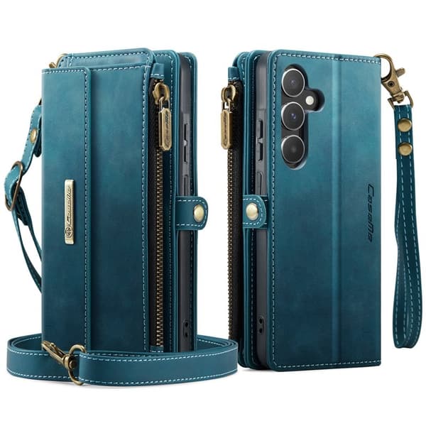 CASEME Konstläder Plånboksfodral till Samsung Galaxy A55 5G - Grön