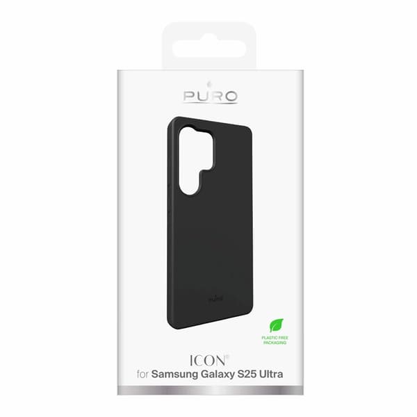 Puro Telefontaske til Galaxy S25 Ultra Icon Silikone - Sort Black