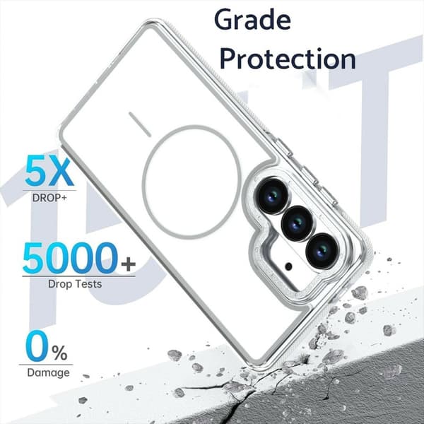 Mobilskal för Samsung Galaxy S26 Plus Magnetiskt Shockproof TPU PC - Vit