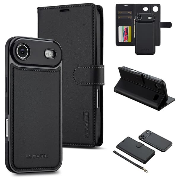 LC.IMEEKE L2 Series iPhone Air Plånboksfodral Konstläder - Svart