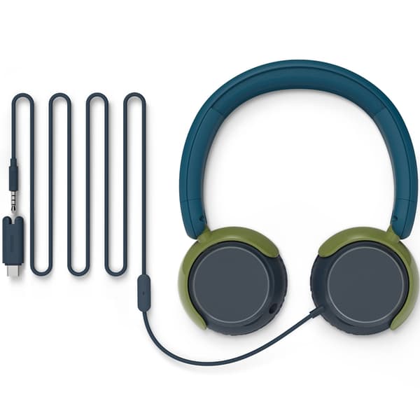 PHILIPS On-Ear Hörlurar Barn Volymbegränsning 85dB Kabel - Blågrön kristall Blå