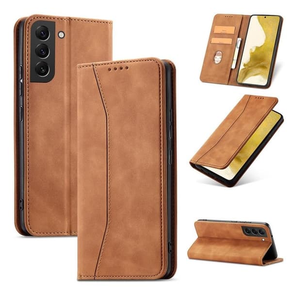Galaxy S23 Plus Magnet Fancy Pungetui - Brun Brun
