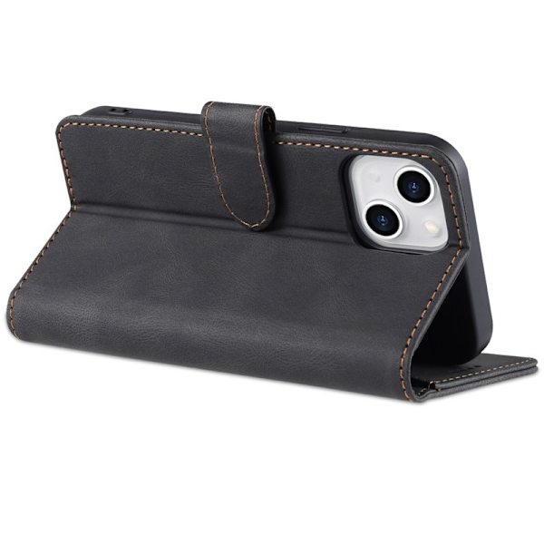 AZNS iPhone 14 Plånboksfodral Konstläder - Svart - Drop-proof och Ställbart