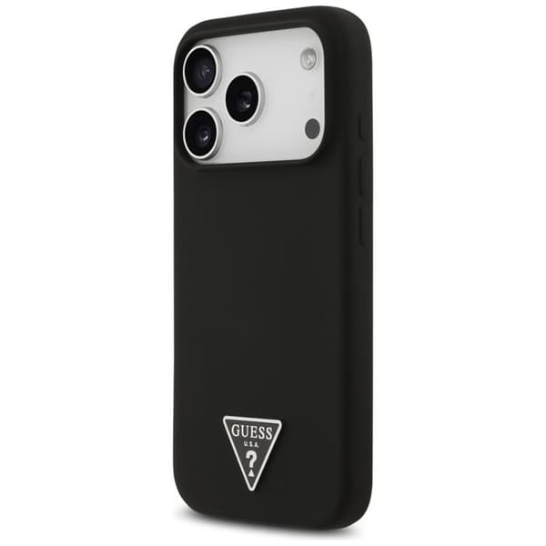 Guess Telefontaske til iPhone 17 Pro Max MagSafe Silikone Trekant Logo - Sort Svart