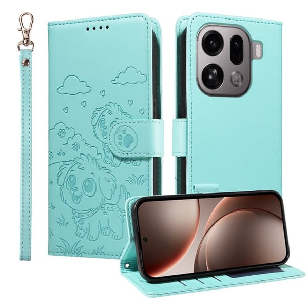 Oppo Find X9 Pro 5G Plånboksfodral Konstläder RFID Skydd - Grön