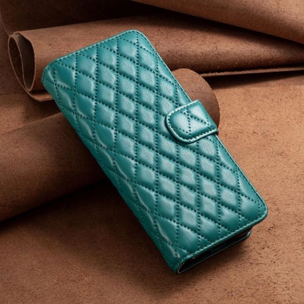 BINFEN COLOR Galaxy Z Fold 4 lompakkokotelo Rombus - vihreä