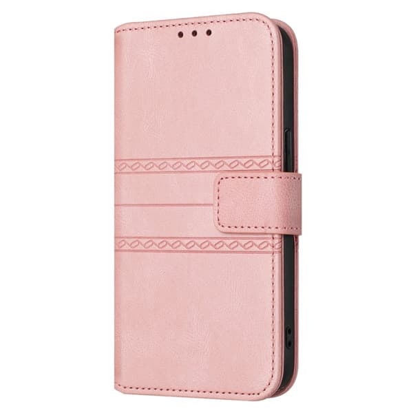 Plånboksfodral för Samsung Galaxy S26 Konstläder med handledsrem - Rosa