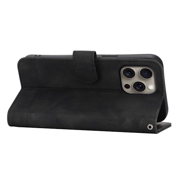 DIERFENG DF-03 iPhone 16 Pro Max Plånboksfodral Konstläder - Svart
