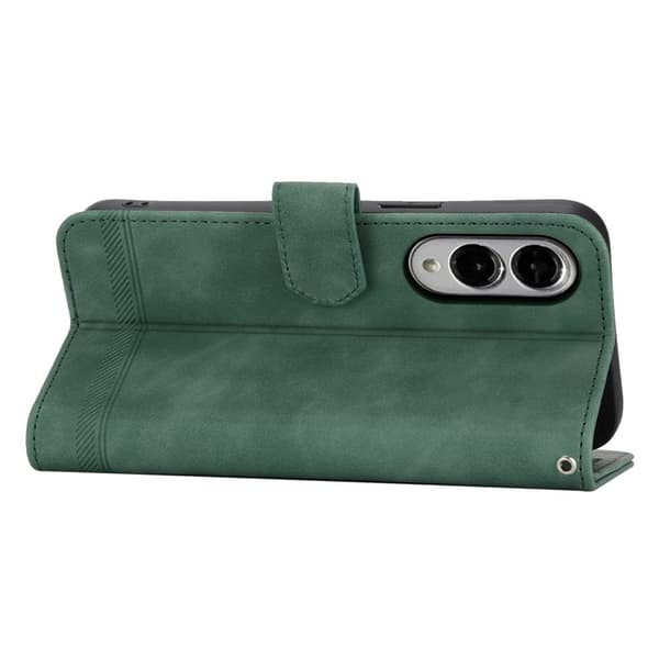 DIERFENG DF-03 Plånboksfodral för Samsung Galaxy S25 Edge Konstläder - Grön