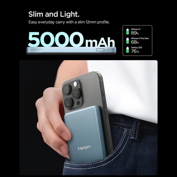 Spigen Magsafe Powerbank 5000mah 22.5W - Teal Blå Blå