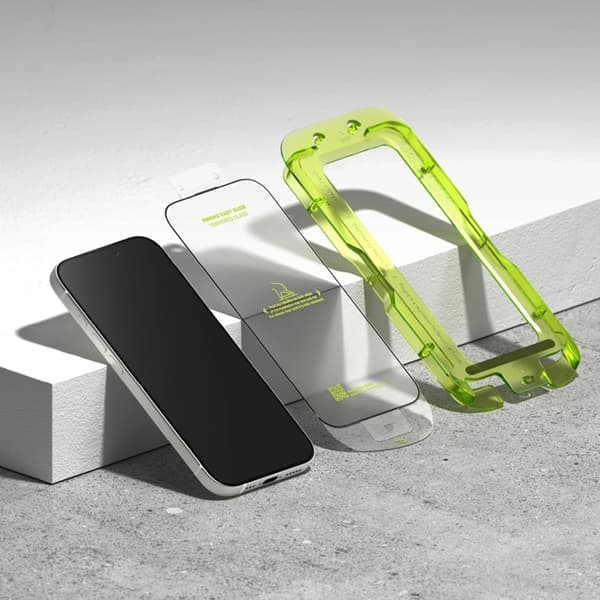 [2-Pack] Ringke hærdet glas skærmbeskytter til Apple iPhone Air Easy Slide - Sort Svart
