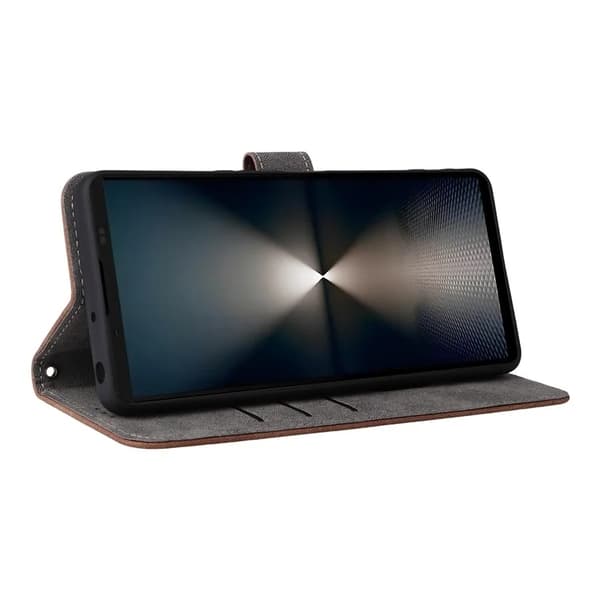 Sony Xperia 1 VII Plånboksfodral RFID Kickstand med rem - Brun Brun