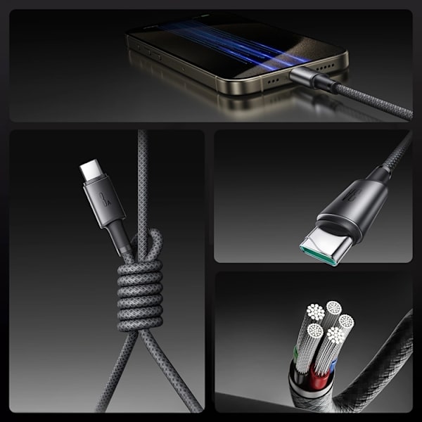 Joyroom S-A50 3A USB-A - USB-C kabel 1.2m - Grå Grå