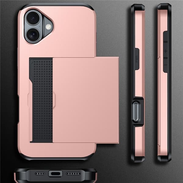 Mobilskal till iPhone 17 korthållare - Rosa Rosa