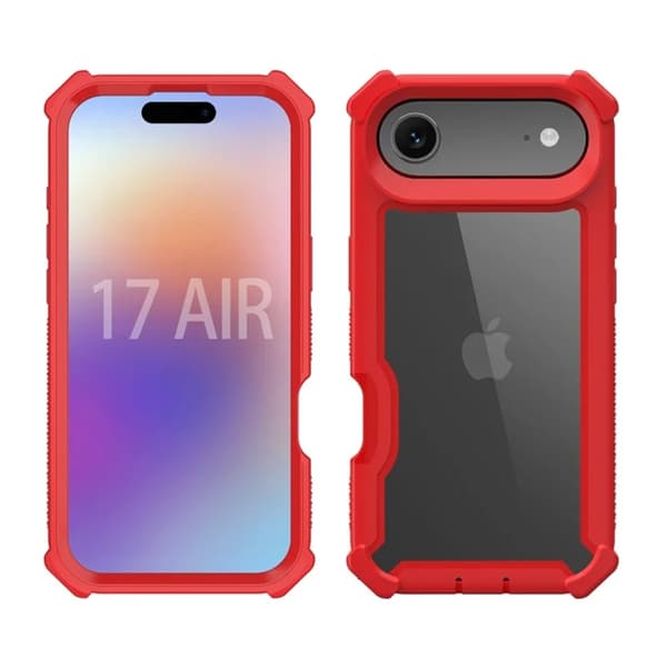 Mobilskal till iPhone 17 Air TPU + PC Shockproof - Röd Röd