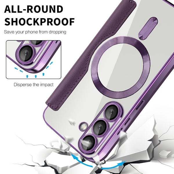 Galaxy S25 Plus Plånboksfodral MagSafe RFID Blocking - Lila Lila