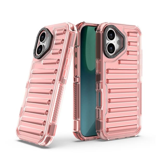 Mobilskal till iPhone 17 Stripe Design Detachable - Djuprosa Rosa