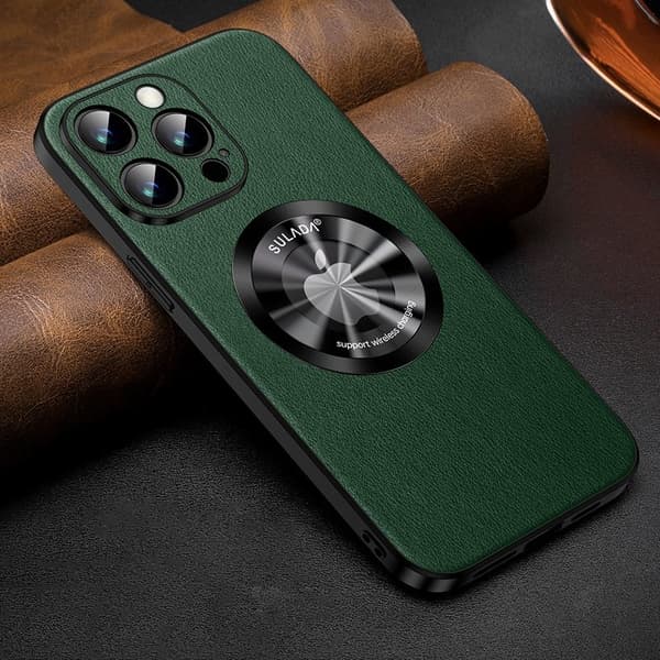 SULADA Mobilskal till iPhone 13 Pro Anti-drop PU Läder Grön