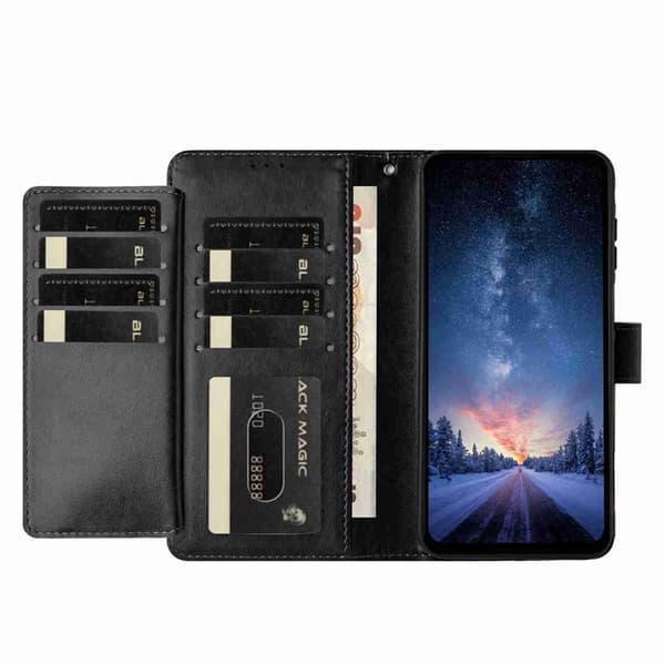 OnePlus 15 5G Plånboksfodral Folio Flip Konstläder Svart