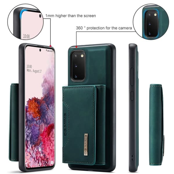 DG.MING Konstläder Plånboksfodral för Samsung Galaxy S20 5G - Grön