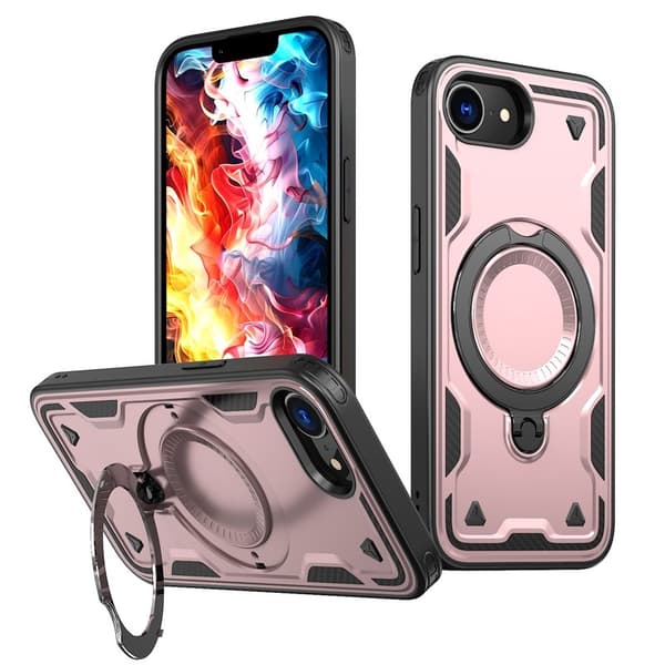 Mobilskal till iPhone 16e Plast MagSafe Militärskydd - Roséguld