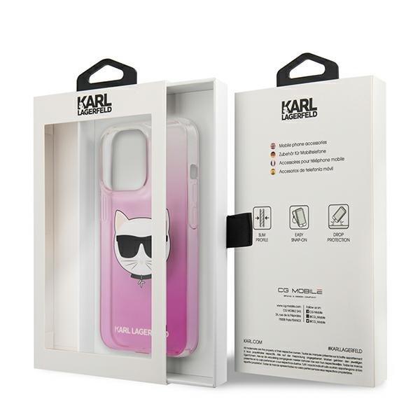 Karl Lagerfeld Choupette päänsuojus iPhone 13/13 Pro - vaaleanpunainen Pink