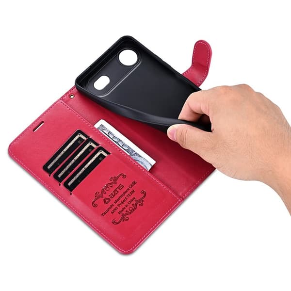 AZNS iPhone Air Plånboksfodral Anti-Scratch Konstläder - Röd