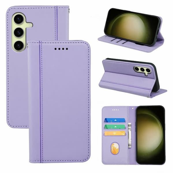 Plånboksfodral för Samsung Galaxy S26 Plus Magnetiskt Konstläder - Lila