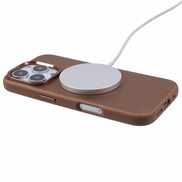 X-LEVEL Mobilskal till iPhone 16 Pro Max MagSafe PU Läder Guld