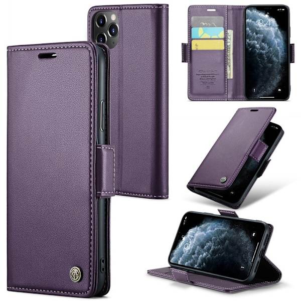 CASEME Plånboksfodral Konstläder för iPhone 11 Pro Max - Lila