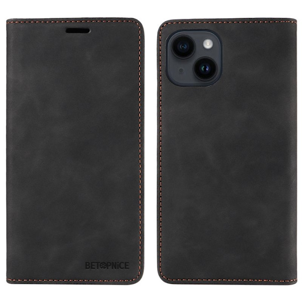 BETOPNICE 003 iPhone 13 mini Plånboksfodral Konstläder - Svart