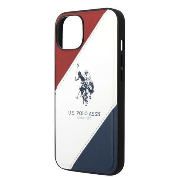 US Polo iPhone 14 Skal Tricolor Embossed - Vit Vit