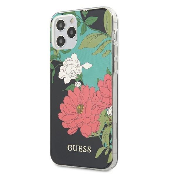 Guess Skal iPhone 12 & 12 Pro Flower Collection - Musta Black