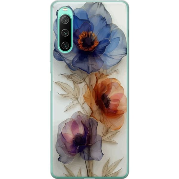 Telefontaske til Sony Xperia 10 IV med silkeblomster