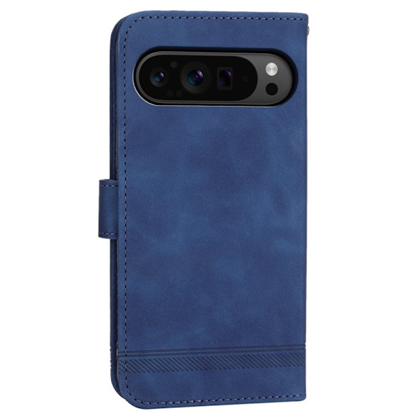 DIERFENG DF-03 Flip Plånboksfodral Google Pixel 9 Pro XL - Äkta läder - Blå
