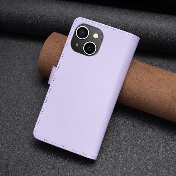 iPhone 15 Plus -lompakkokotelo Zipper Flip - Violetti Lila