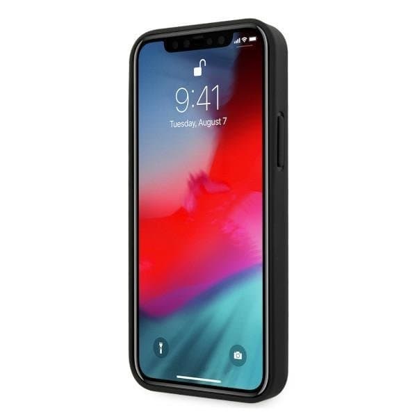 BMW Læder Perforate Sides Skal iPhone 12 Pro Max - Sort Black