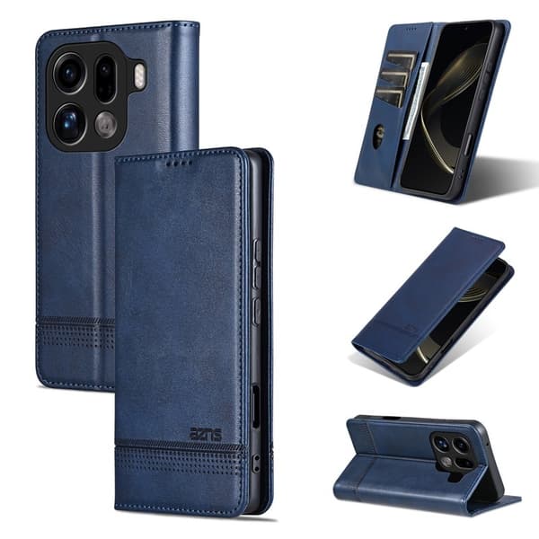 AZNS Oppo Find X9 Pro 5G Plånboksfodral Konstläder - Blå