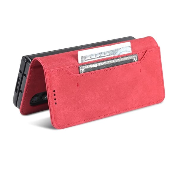 AZNS Samsung Galaxy Z Fold3 Plånboksfodral Konstläder - Röd