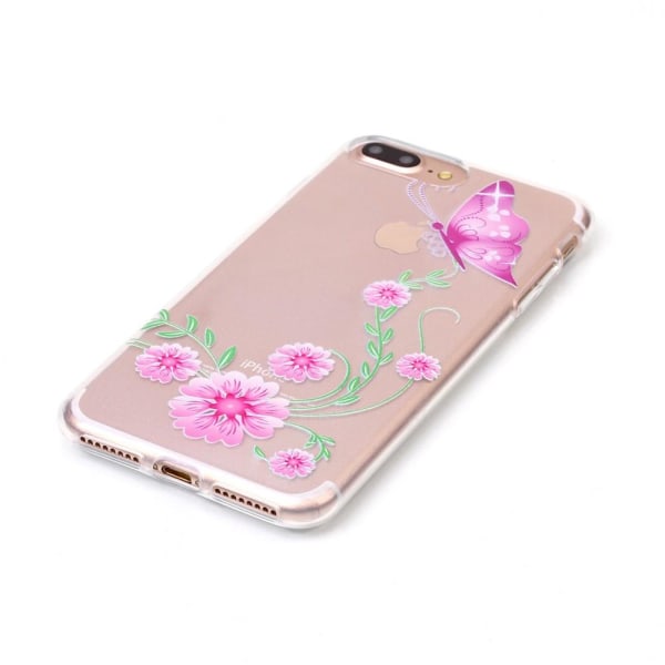 TPU Mobilcover iPhone 7 Plus - Pink Butterfly Pink