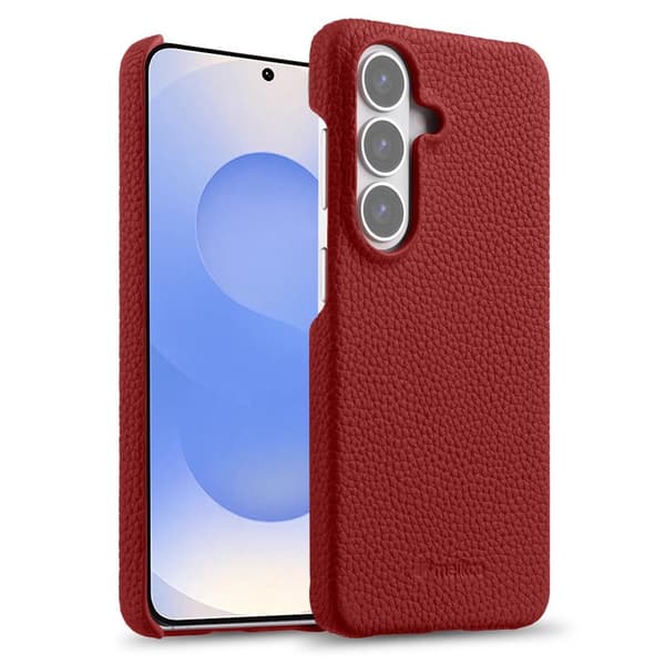 MELKCO Mobilskal för Samsung Galaxy S26 Plus Magnetiskt Äkta läder - Röd