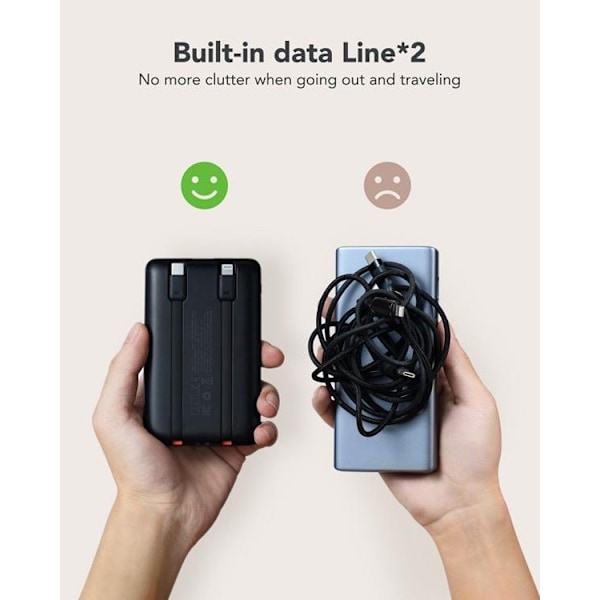 VEGER Powerbank 10000 mAh Type C / Lightning 22.5W C11 - Svart