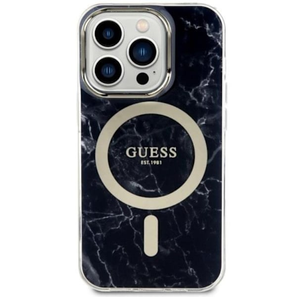 Guess iPhone 14 Pro Max Mobilskal MagSafe Marble - Musta Black